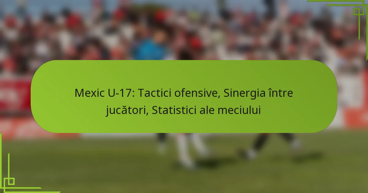 Mexic U-17: Tactici ofensive, Sinergia între jucători, Statistici ale meciului